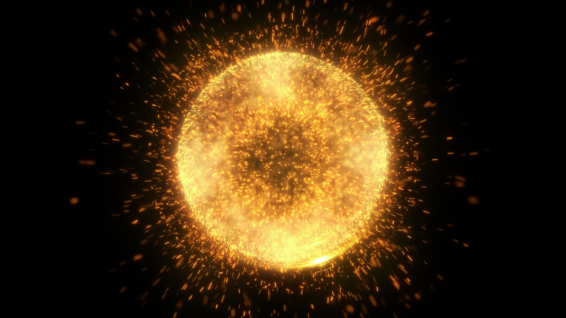 绚丽球形金色粒子爆散视频的预览图