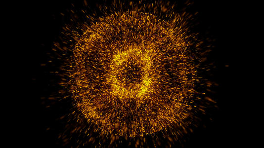 球形金色粒子爆散视频的预览图