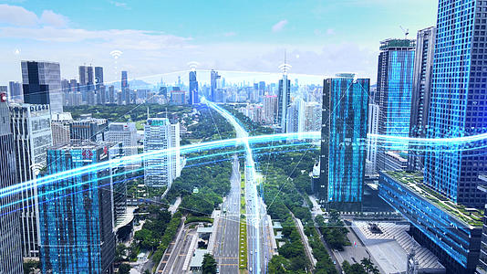 科技感城市粒子光线效果展示视频的预览图