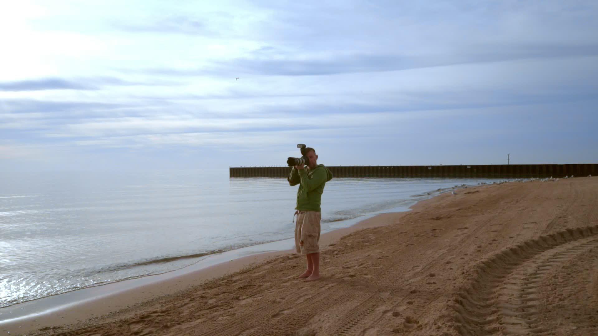 海滨摄影机摄影师视频的预览图