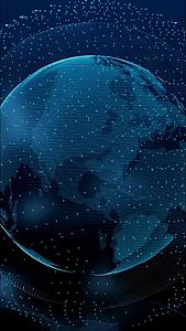 蓝色地球数据分析科技背景视频视频的预览图