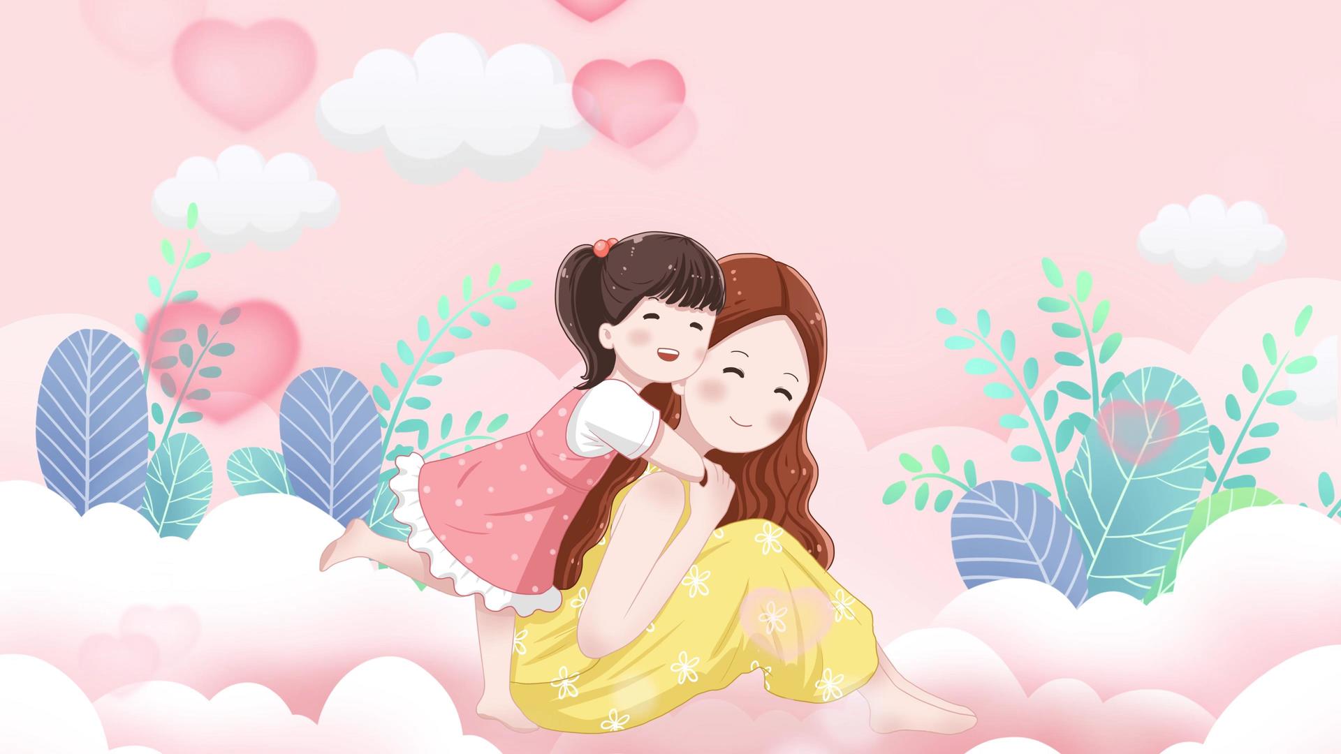 4K温馨粉色母亲节背景视频视频的预览图