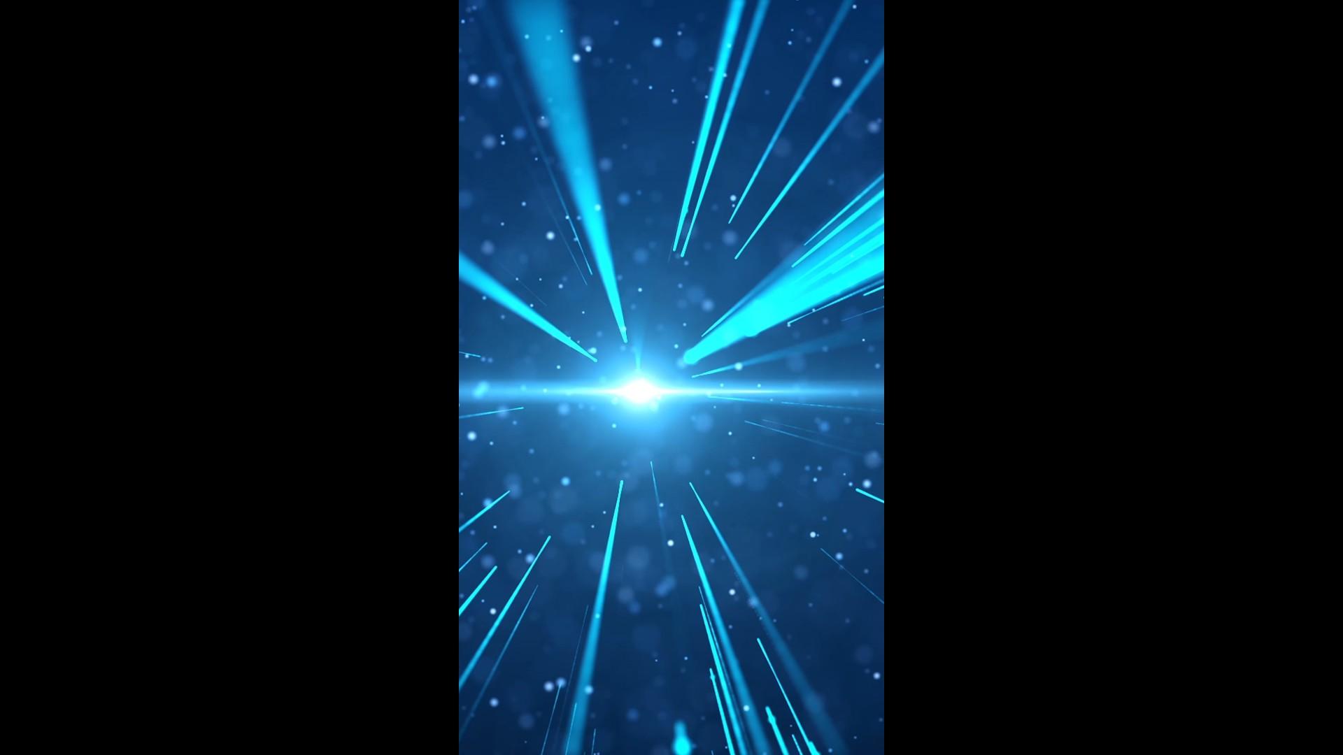 蓝色粒子光线散射震撼竖版背景视频的预览图