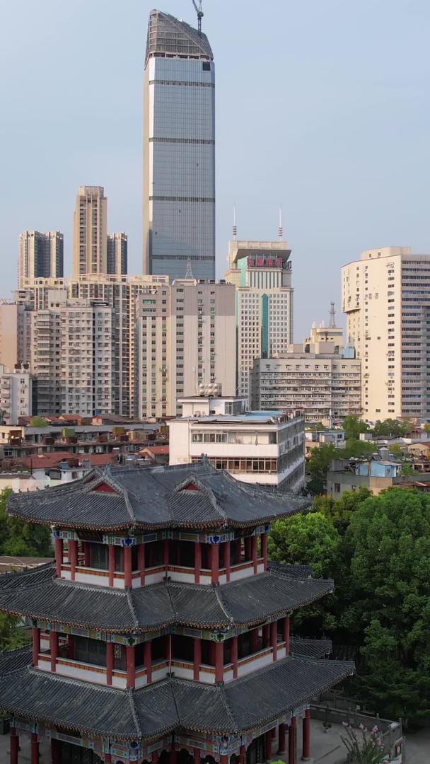 武汉地标龙王庙航拍城市古建筑与天际线高楼同框材料视频的预览图