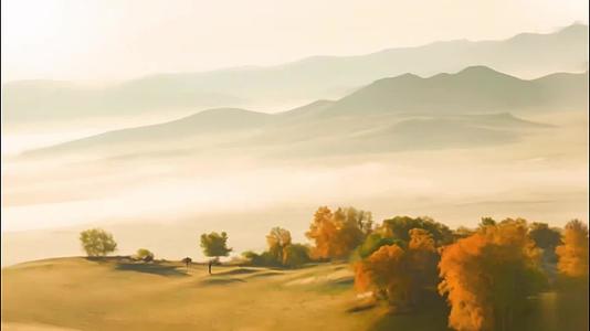 秋季乌兰布统草原日出视频的预览图