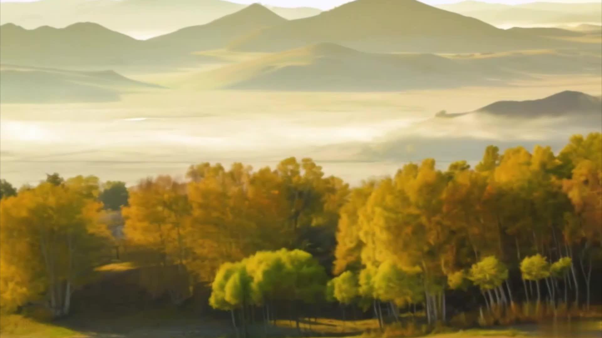 秋季乌兰布统草原树林视频的预览图