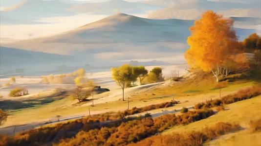 秋季乌兰布统草原山坡视频的预览图