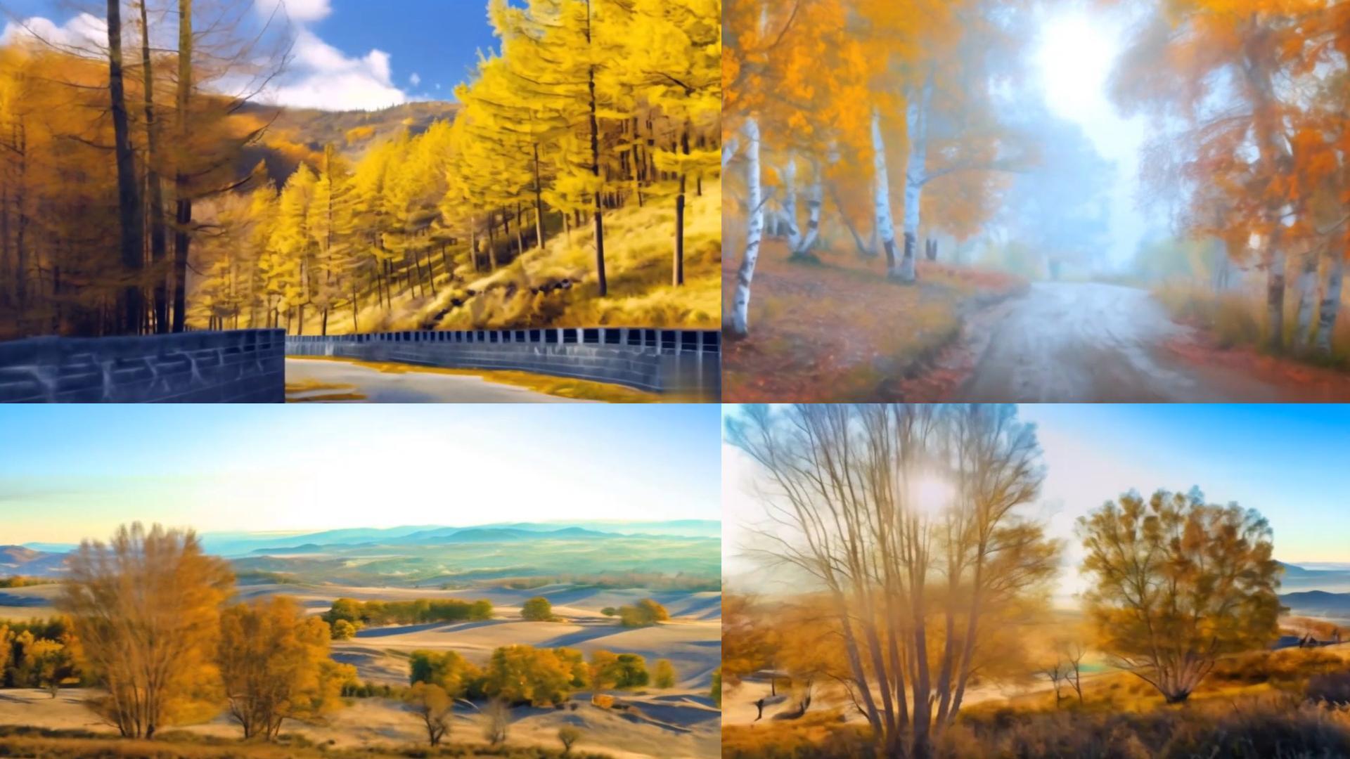 【收藏】秋季乌兰布统自然风光枯树视频的预览图