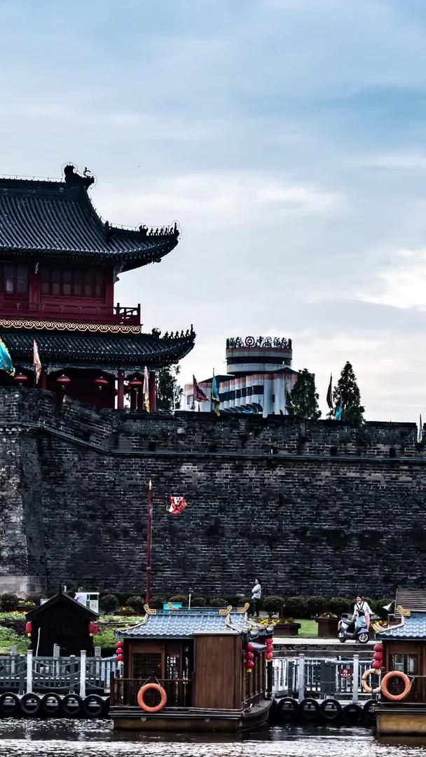荆州古城延时摄影湖北荆州历史文化名城视频的预览图