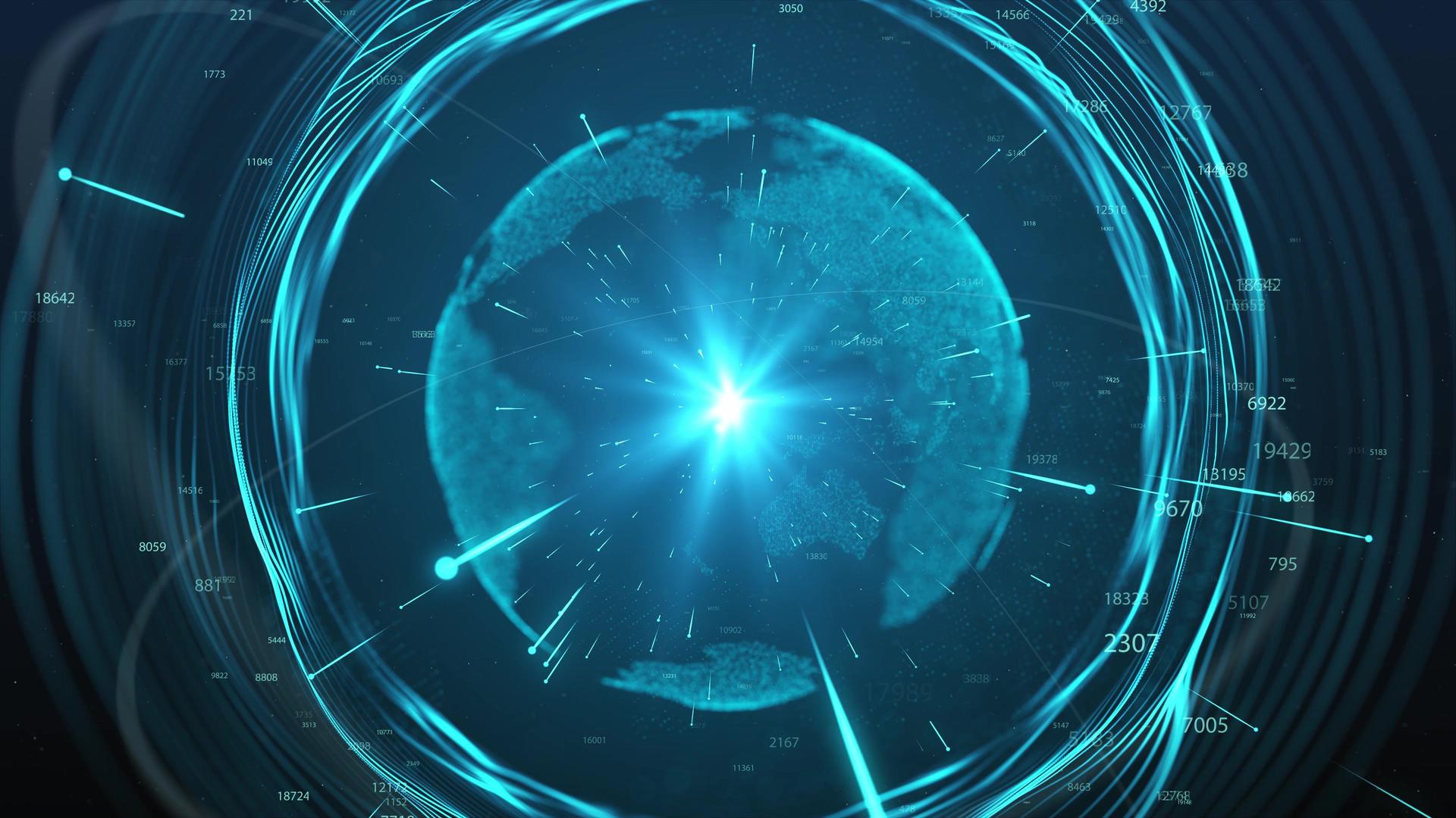 震撼粒子光圈科技地球视频的预览图