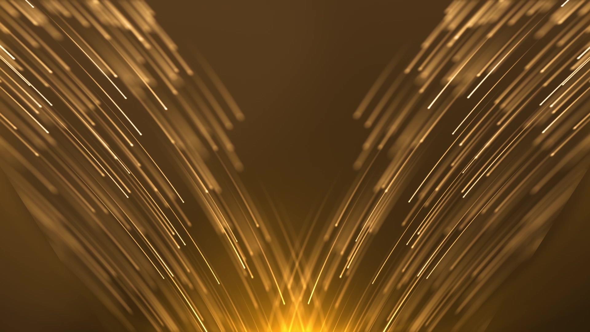金色光线粒子汇聚背景视频的预览图