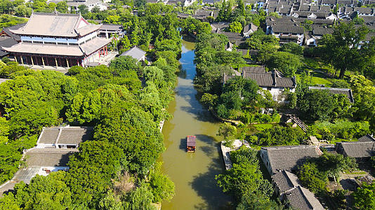 嘉兴4A风景区梅花州游船航拍合集4K视频的预览图