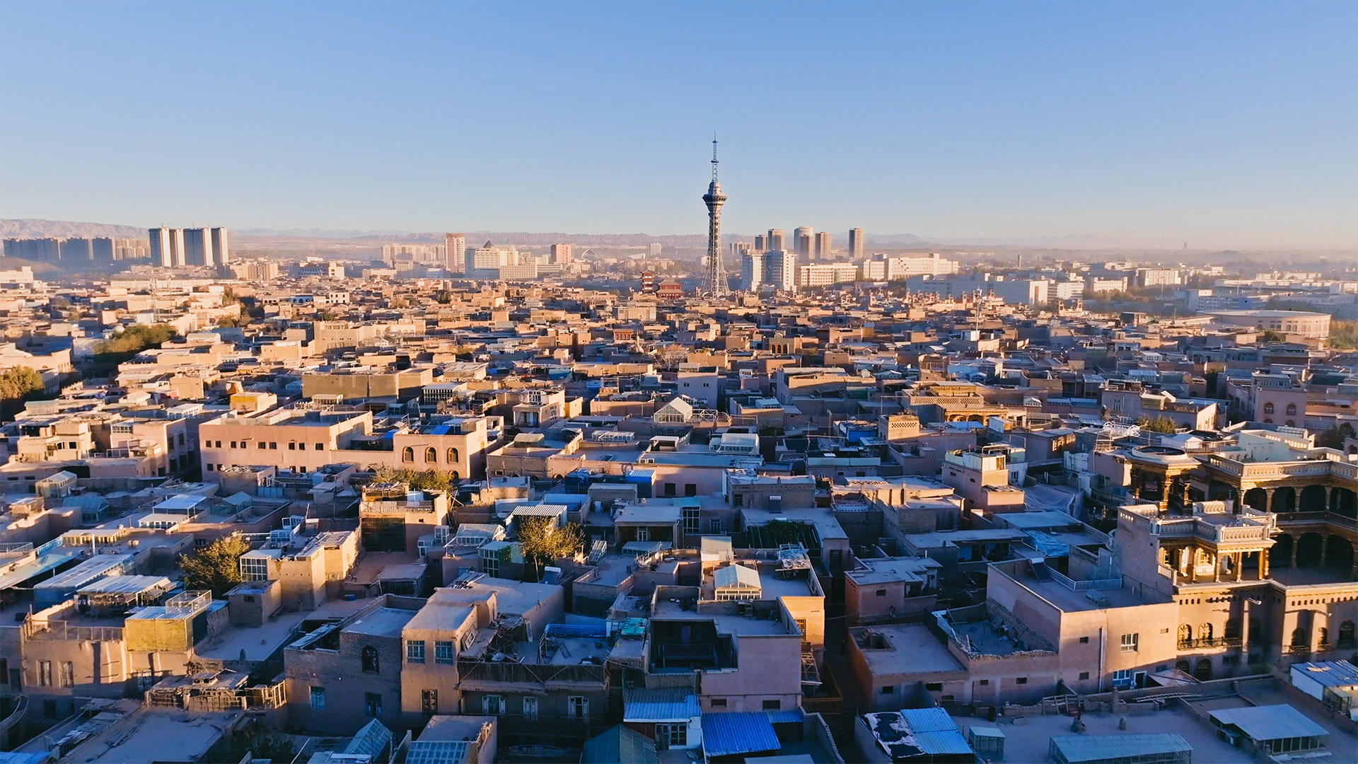 喀什城市建筑群4K视频的预览图