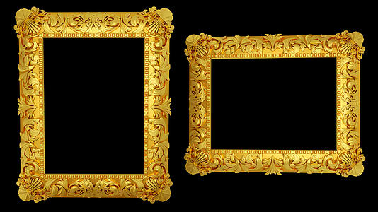金色古典花纹年会边框视频的预览图
