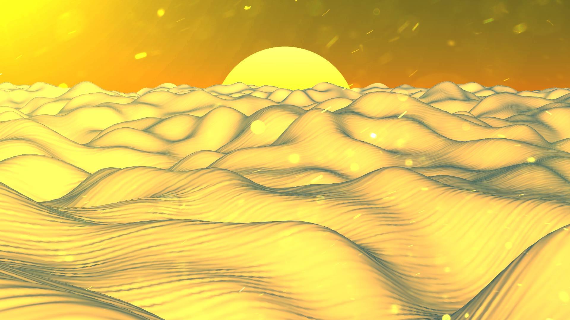 沙漠夕阳山川视频的预览图