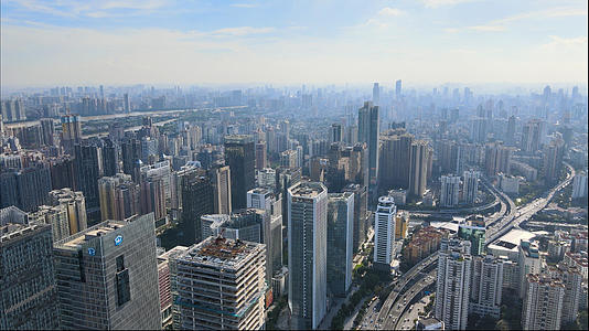 4k高清航拍广州城市森林城市建筑群交通视频的预览图