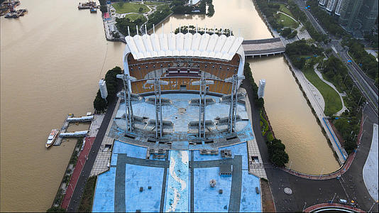 4k高清航拍广州海心沙广州亚运会场馆视频的预览图