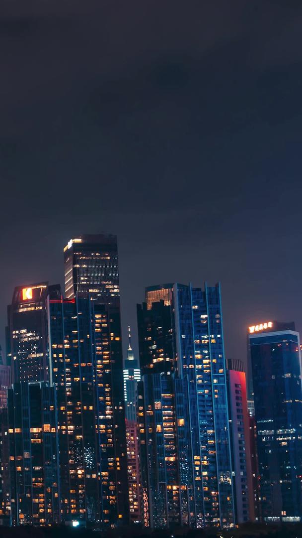 双子塔夜景商务建筑延迟广州国际金融中心视频的预览图