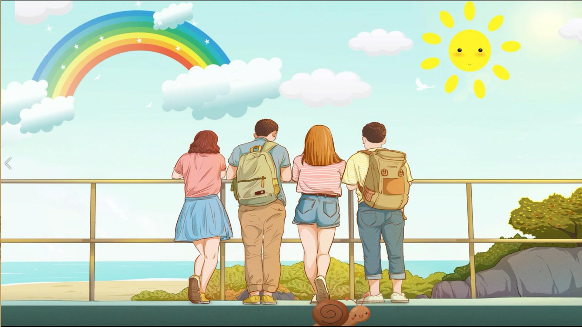 卡通夏日旅行背景视频的预览图