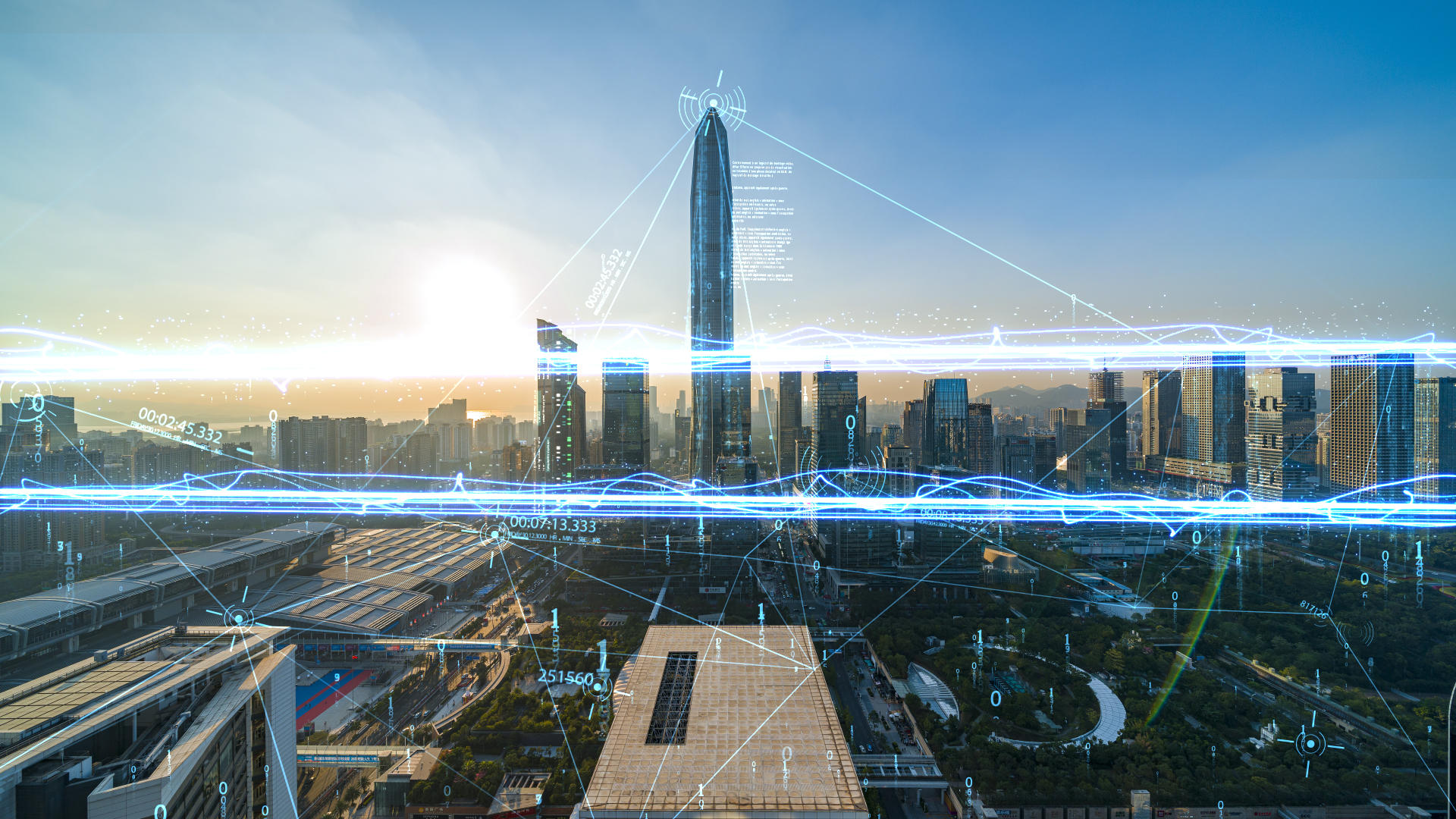 科技万物互联光线粒子城市宣传视频的预览图