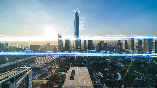 科技万物互联光线粒子城市宣传视频的预览图