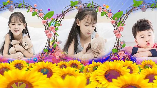 美丽花朵儿童节日宣传视频的预览图