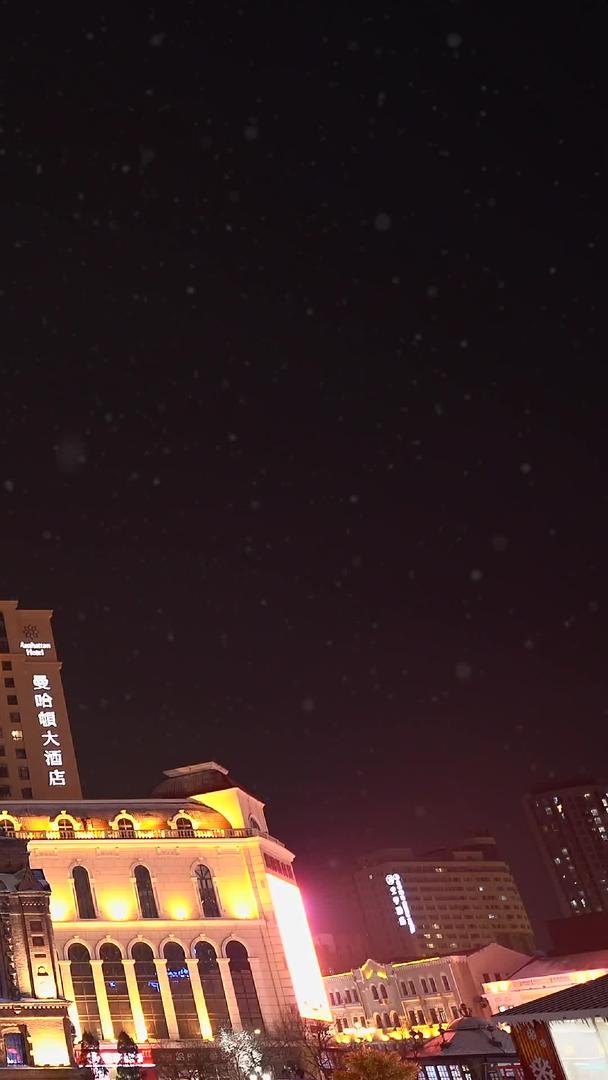 索菲亚教堂实拍哈尔滨地标建筑下雪视频的预览图