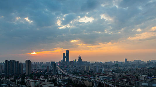 南京城市日落视频的预览图
