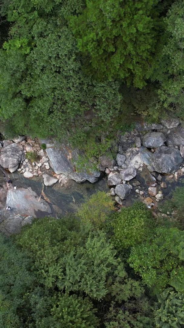 航拍5A安徽天堂寨风景区白马大峡谷溪水视频视频的预览图
