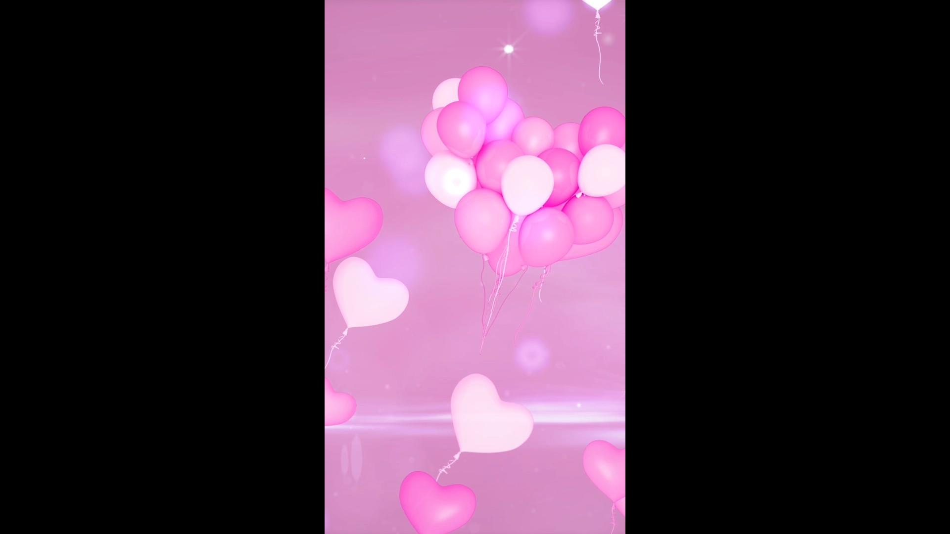粉色爱心气球婚礼婚庆浪漫背景视频的预览图