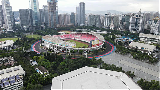 4k高清航拍广州天河体育中心体育馆广州恒大主场视频的预览图