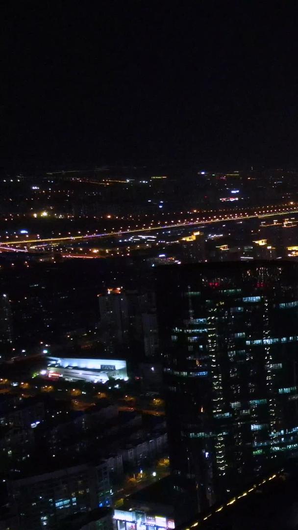 苏州城市cbd夜景航拍视频的预览图