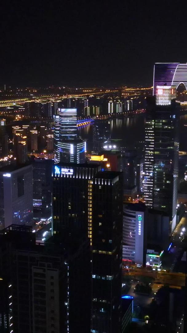 苏州城市cbd夜景航拍视频的预览图