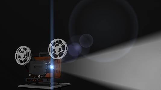 旧电影放映机3D视频视频的预览图