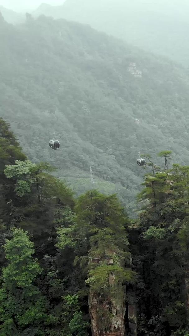 缆车航拍在山林中视频的预览图