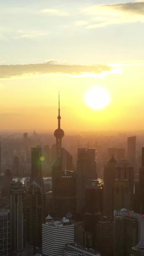 延迟上海城市日落航拍视频的预览图