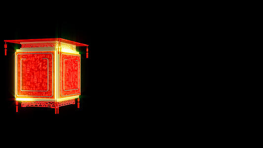 中国风古典三维灯笼转场直线视频的预览图
