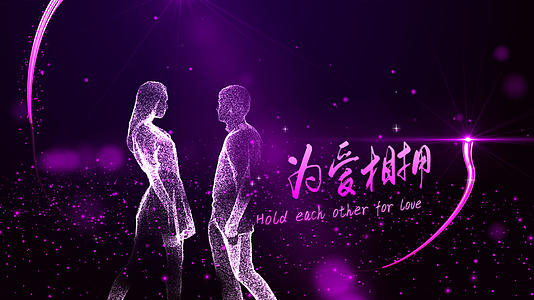紫色浪漫粒子情人节AE模板视频的预览图