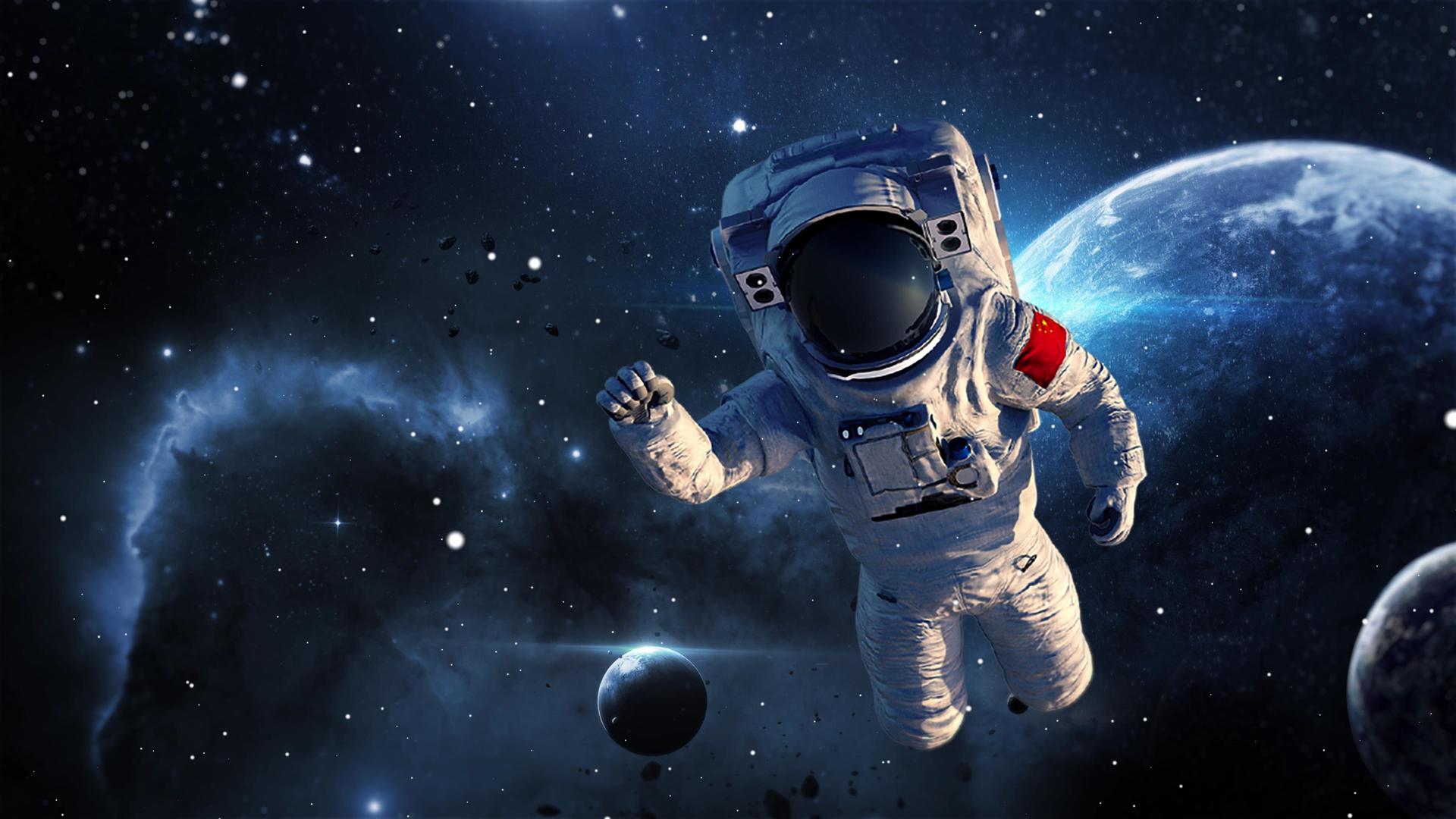 宇航员宇宙探险背景视频4k视频的预览图