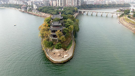 航拍湖南衡阳石鼓书院4A景区视频的预览图