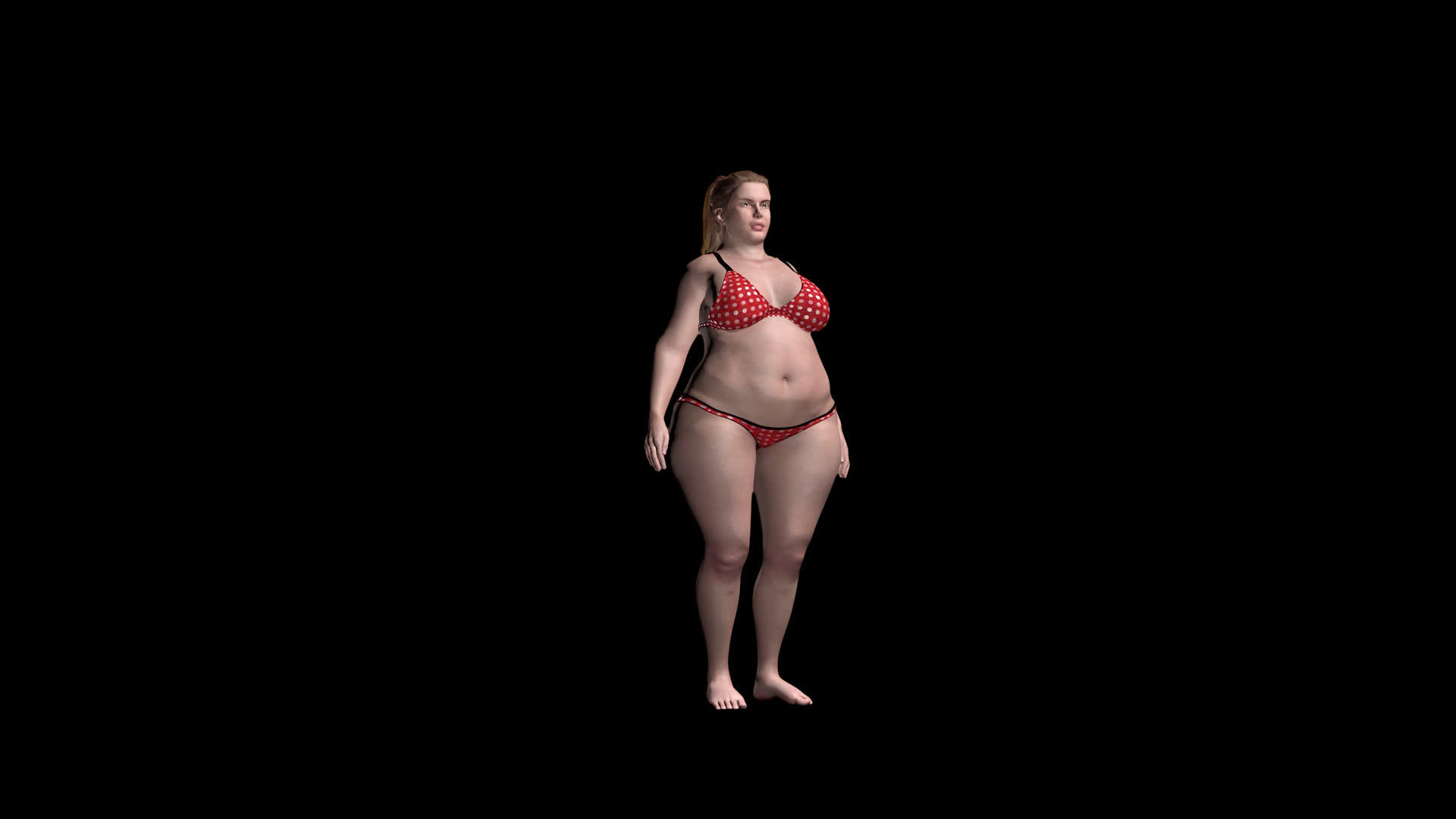 胖女人打扮无缝循环阿尔法频道视频的预览图