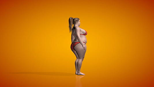 胖女人装扮相机旋转无缝循环乳胶垫视频的预览图