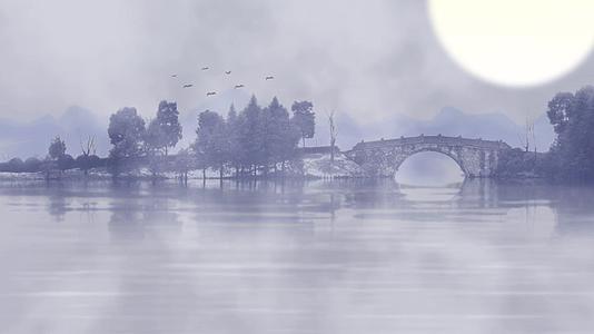 水墨小桥流水背景视频的预览图