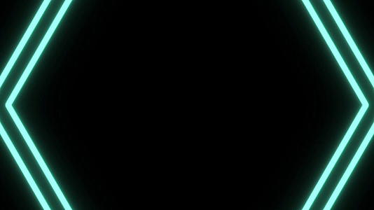 黑色背景上的催眠蓝色六边形视频的预览图