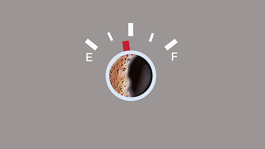咖啡创意背景燃料指示器动画显示燃料水平视频的预览图