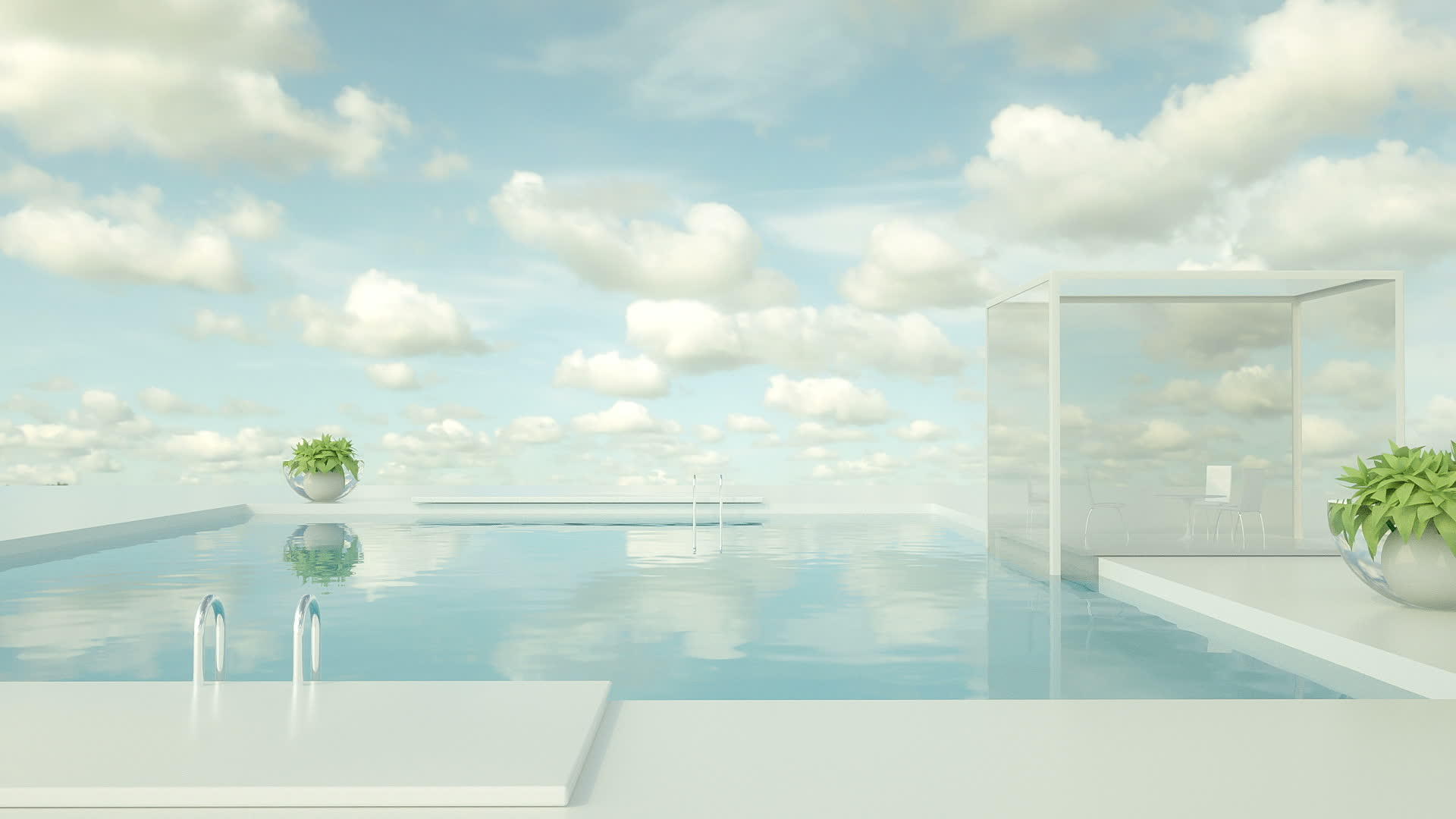 白色和蓝色的游泳池水晶视频的预览图