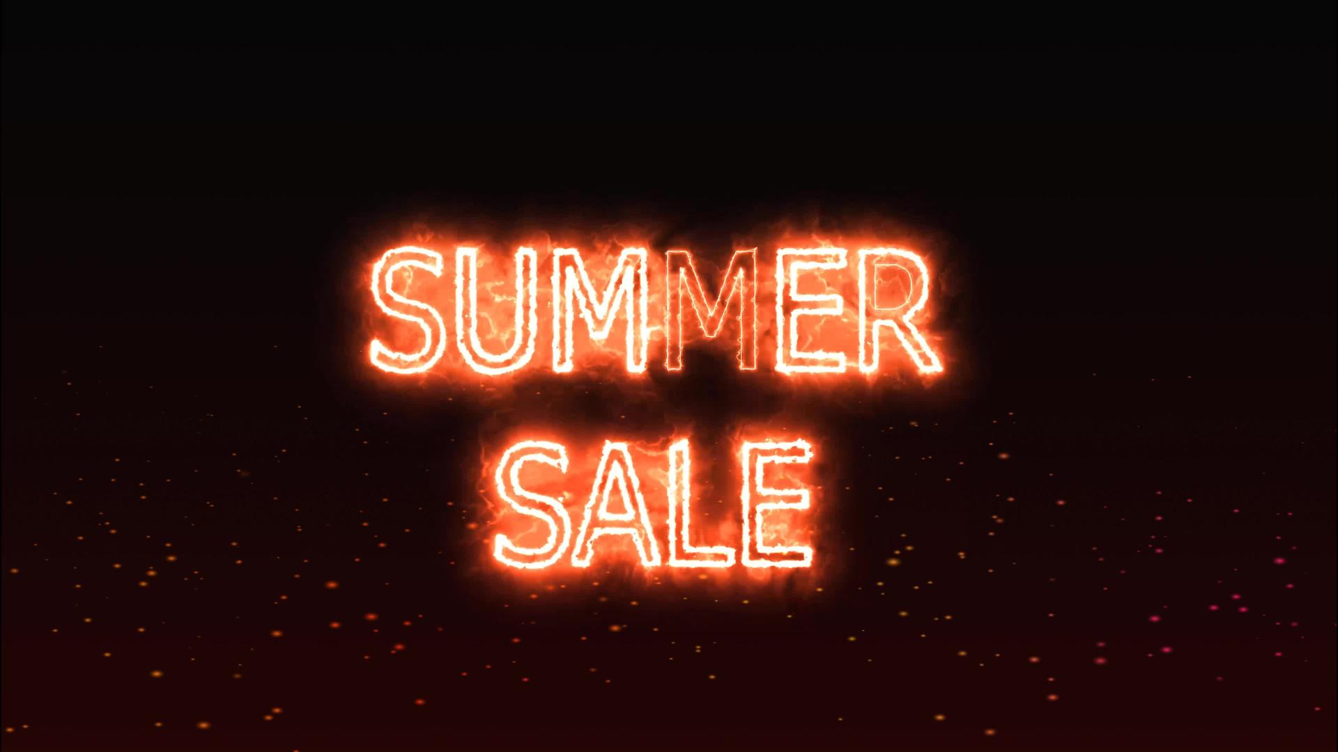 夏季复制品的销售和火焰效应的背景视频的预览图