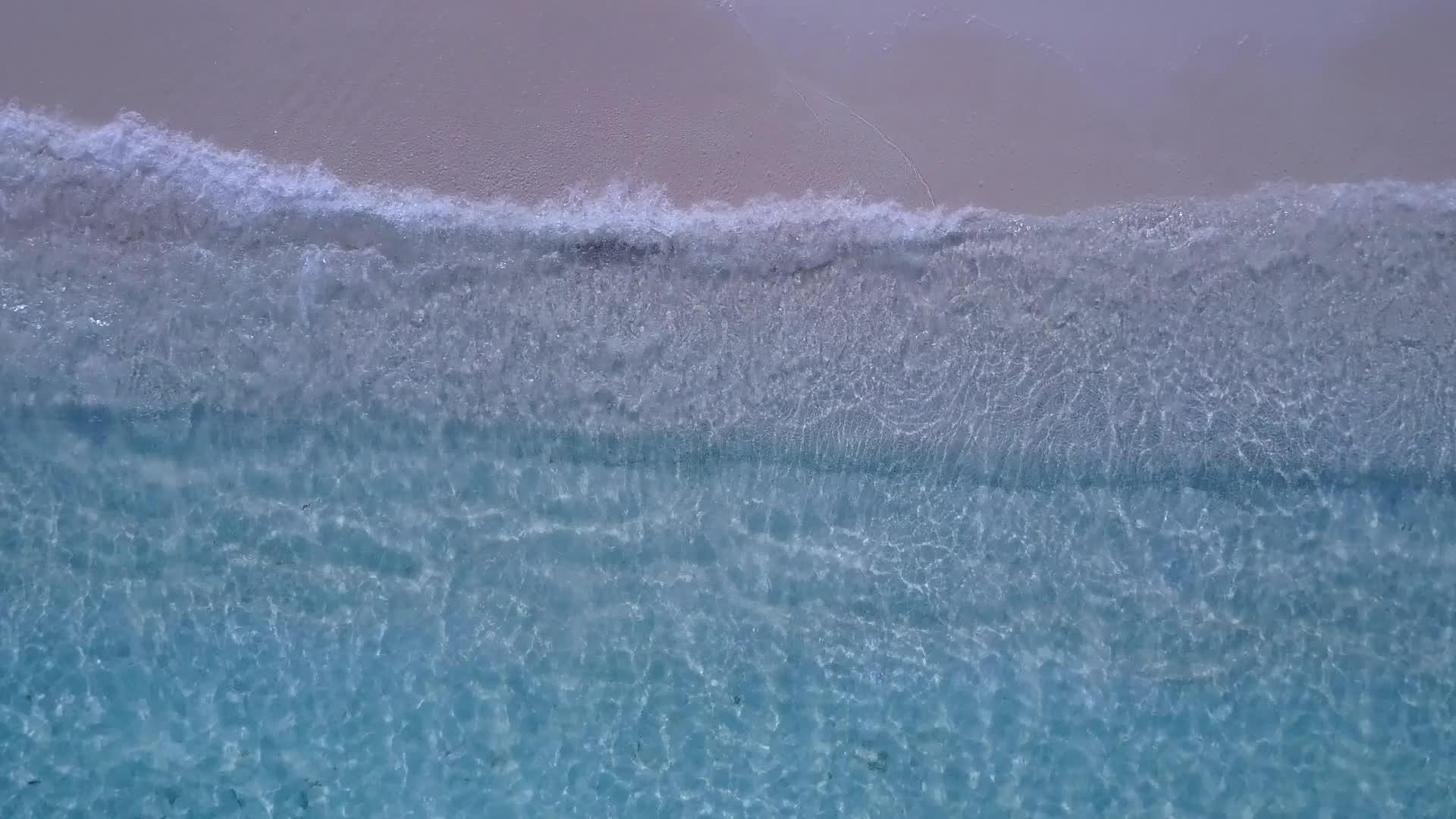 在天堂海岸海滩上航行的白天全景棕榈树附近有一个白色海滩背景视频的预览图
