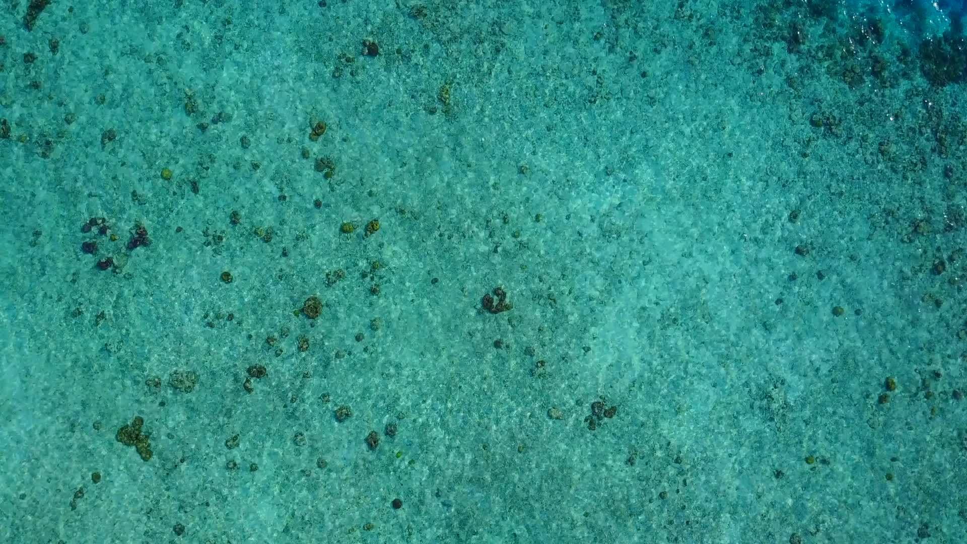 天堂海岸线海滩在绿松石海和珊瑚礁附近航行视频的预览图