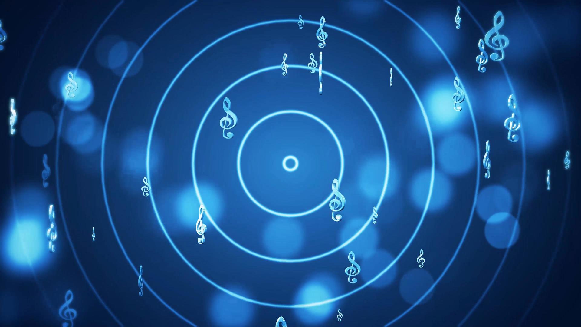 4K唯美蓝色音符音律背景视频视频的预览图